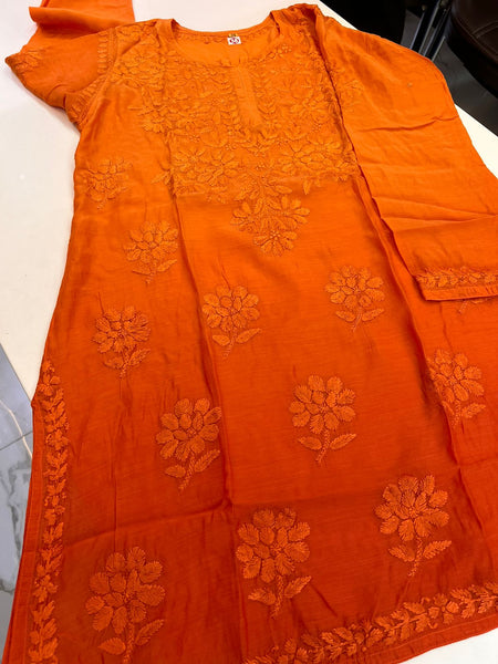 Veersons Chikankari Hand-Embroidered Muslin Ombre Women Short Top