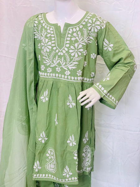 Veersons chikankari cord set kurta Duppata bottom