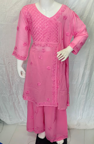 Veersons chikankari georgette Angrakha