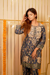 Veersons Chikankari Poly Silk Co-Ord Sets