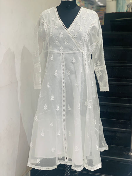 Chikankari organza Anarkali