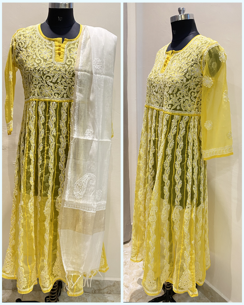 Veersons chikankari anarkali kurta