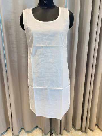 Veersons Chikankari White Cotton Basic Slip