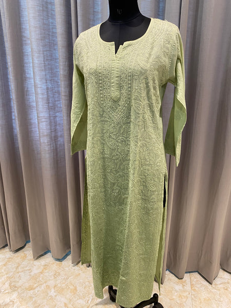Veersons Mul Cotton Chikan Kurti 