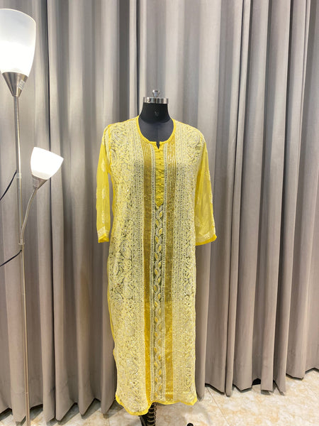 Veersons Hand Embroidered Kurti with Sequence Work - Veersons-Chikankari Studio