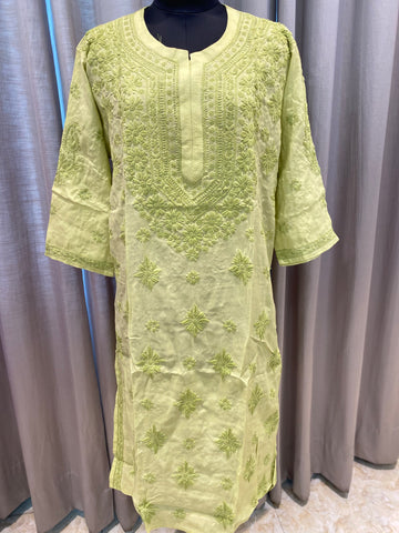 Veersons Chikankari Modal Cotton Plus Size Lucknowi Chikankari Kurti - Veersons-Chikankari Studio