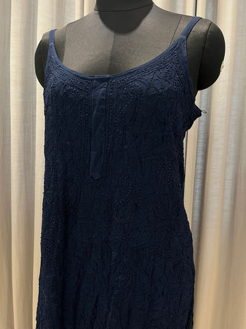 Veersons Chikankari Viscose Georgette spaghetti short Top