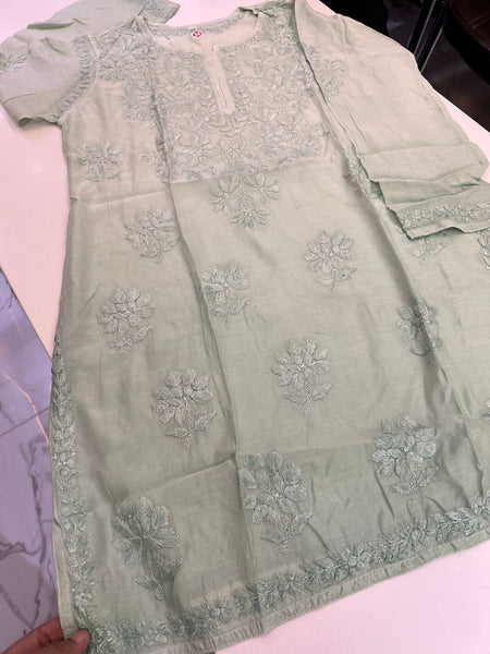 Veersons Chikankari Hand-Embroidered Muslin Ombre Women Short Top