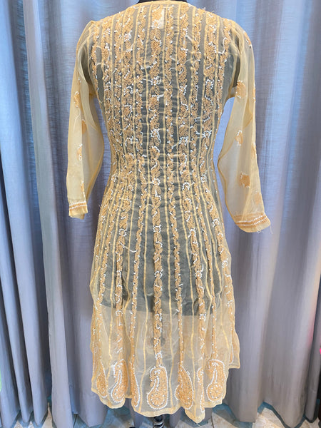 Veersons Chikankari Faux Georgette Anarakli in Size S