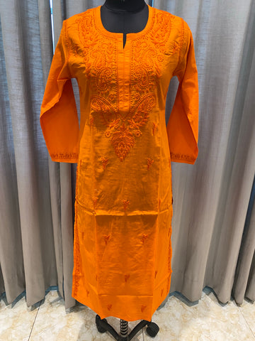 Veersons Chikankari Cotton Kurti in Size S - Veersons-Chikankari Studio