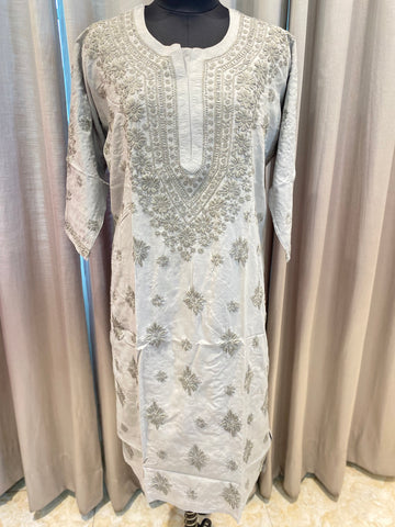 Veersons Chikankari Plus Size Modal Cotton Lucknowi Chikankari Kurti - Veersons-Chikankari Studio