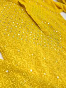 Veersons Chikankari Mirror Work Haquoba Lucknowi Gents Kurta