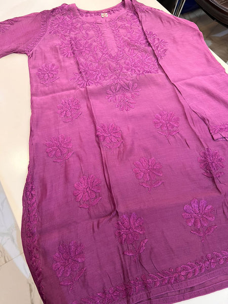 Veersons Chikankari Hand-Embroidered Muslin Ombre Women Short Top