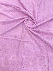 Veersons Chikankari Hand-Embroidered Viscose Georgette Lucknowi Chikankari Kurti Fabric