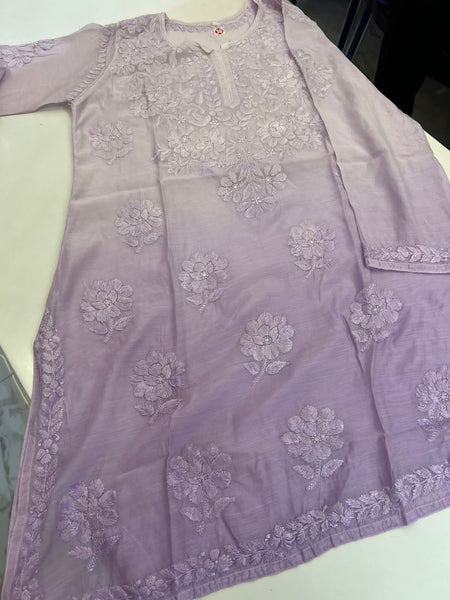 Veersons Chikankari Hand-Embroidered Muslin Ombre Women Short Top