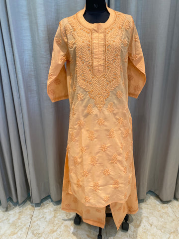 Veersons Chikankari Cotton Kurta and Pallazo Set - Veersons-Chikankari Studio