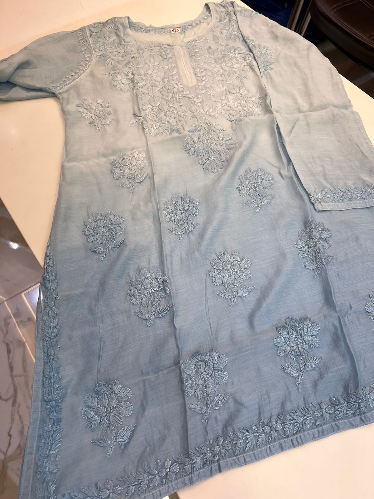 Veersons Chikankari Hand-Embroidered Muslin Ombre Women Short Top