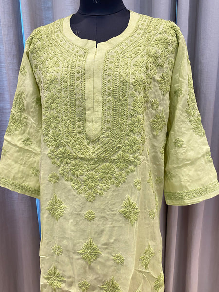 Veersons Chikankari Modal Cotton Plus Size Lucknowi Chikankari Kurti - Veersons-Chikankari Studio