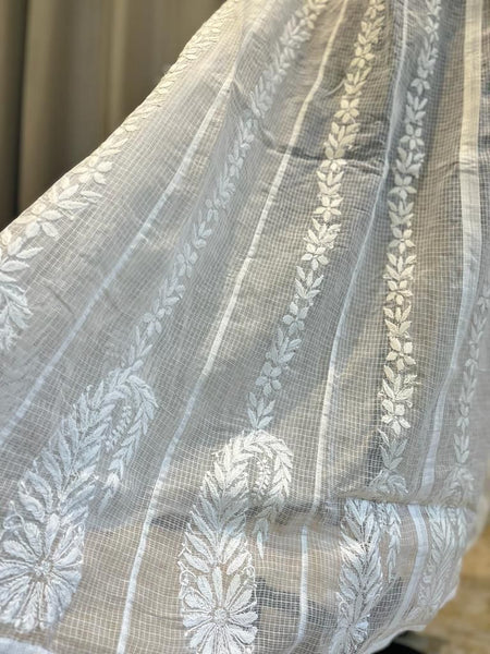 Veersons Chikankari Pure Kota Doria Lucknowi Chikan Anarkali