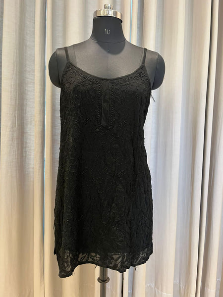 Veersons Chikankari Viscose Georgette spaghetti short Top