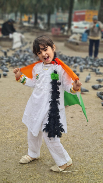 Veersons Chikankari Kids MulMul Cotton Bachkana Angrakha Set
