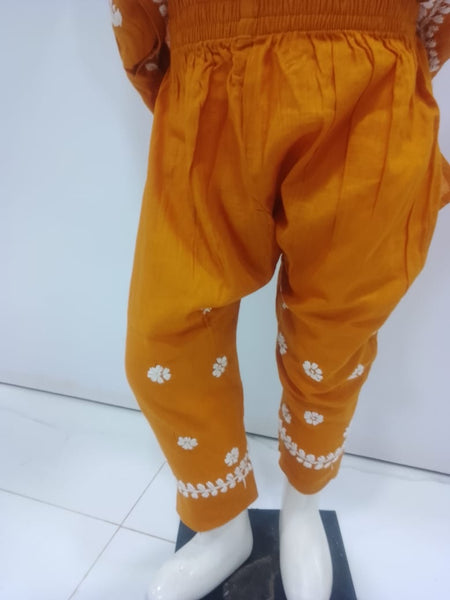Veersons Chikankari Pure Cotton Kids Kurta and Pants Set