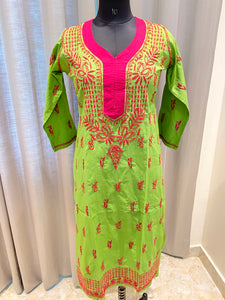 Veersons Chikankari Hand-Embroidered Kurta - Veersons-Chikankari Studio