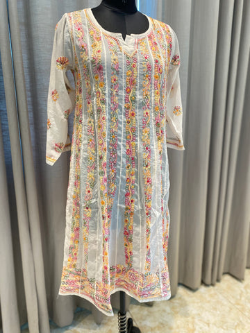 Veersons Chikankari Georgette Anarkali with Multi Thread-work - Veersons-Chikankari Studio