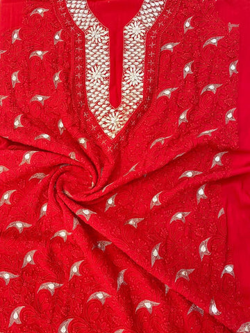 Veersons Viscose Georgette Unstitched Fabric - Veersons-Chikankari Studio